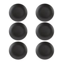 Orange85 Bordenset Dinerbord Borden Plat Set Van 6 Mat Zwart Diameter 27cm