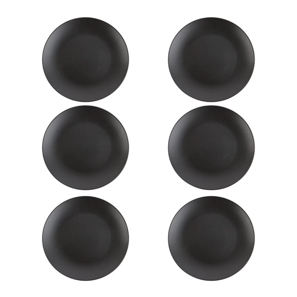 Orange85 Bordenset Dinerbord Borden Plat Set Van 6 Mat Zwart Diameter 27cm 3 Orange85 Bordenset Dinerbord Borden Plat Set Van 6 Mat Zwart Diameter 27cm