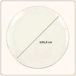 OTIX Dinerborden 6 Stuks Van Porselein 26,5 Cm Borden Wit Met Goud -Het originele servies. 1000049521 0111