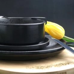Orange85 Dinerbord Zwart 2 Stuks Aardewerk 26cm -Het originele servies. 1000049523 0111