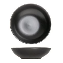 Orange85 Bord 6 Stuks Diep - Soepborden - Zwart Mat Diameter 20,5cm Aardewerk -Het originele servies. 1000049529 0101