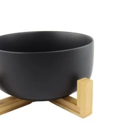 Orange85 Slakom Saladeschaal Met Slacouvert Zwart Set Bamboe 21 Cm Met -Het originele servies. 1000049534 0110