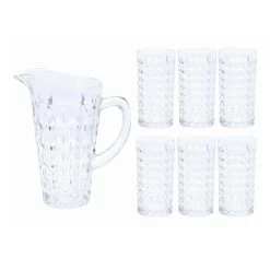 Orange85 Karaf Met Glazen Voor Water 6 Stuks Kristal