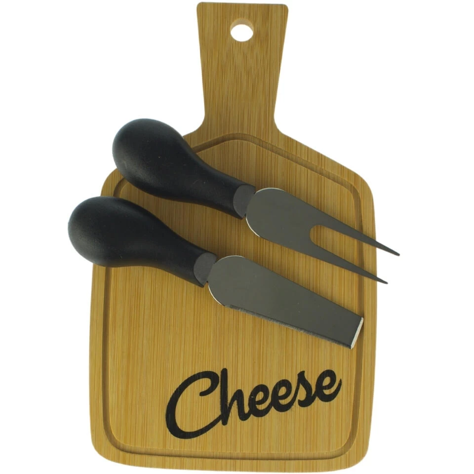 Orange85 Kaasplank Met Messen Bamboe Set 3 Stuks 3 Orange85 Kaasplank Met Messen Bamboe Set 3 Stuks