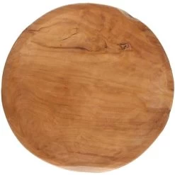 Merkloos Serveerplank - Bruin - Teak Hout - Rond - D38 X H3 Cm -Het originele servies. 1000054702 0101