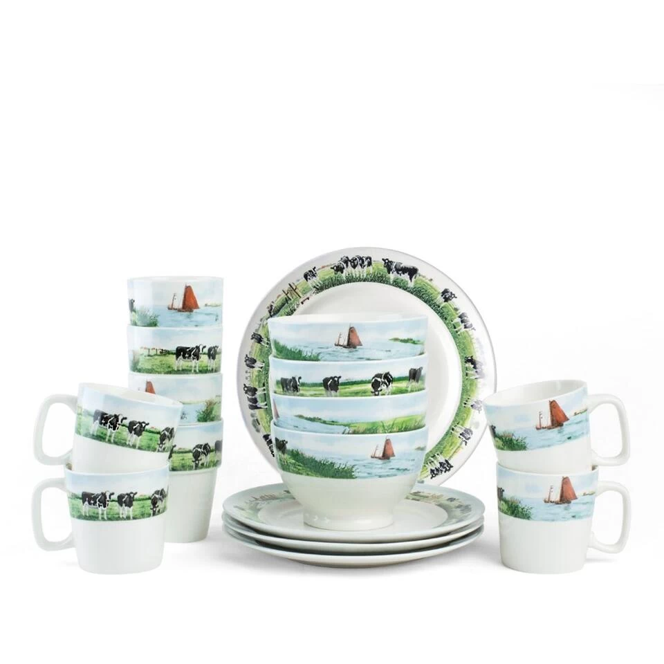 Wiebe Van Der Zee Set 16 Delig Servies 4 Persoons Beste Stuurlui 4 Wiebe Van Der Zee Set 16 Delig Servies 4 Persoons Beste Stuurlui - Afbeelding 2