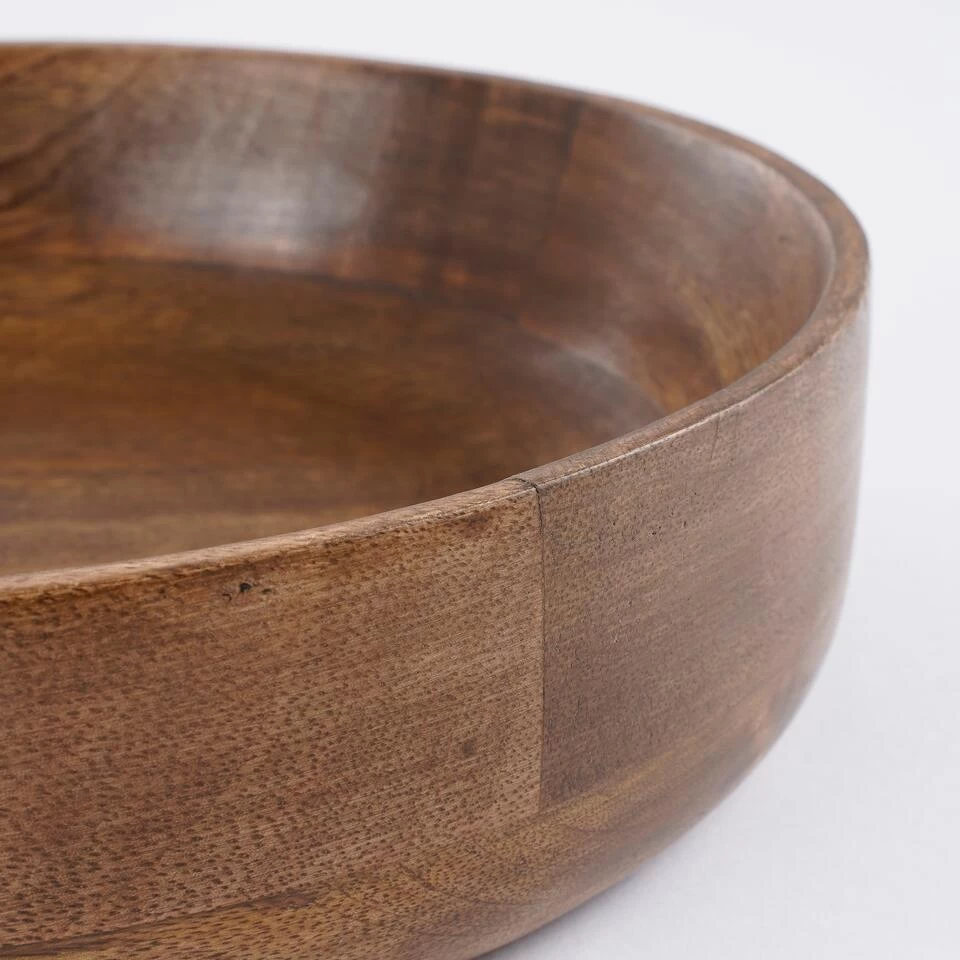 Mica Decorations Tomar Schaal - H6 X Ø26 Cm - Mangohout - Donkerbruin 4 Mica Decorations Tomar Schaal - H6 X Ø26 Cm - Mangohout - Donkerbruin - Afbeelding 2