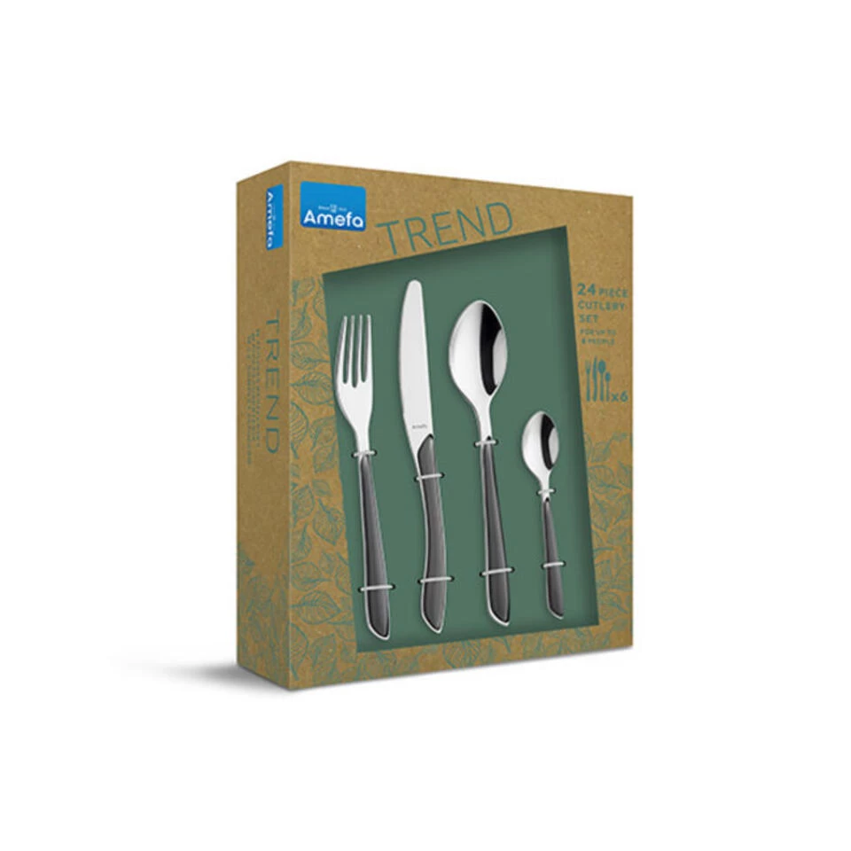 Amefa Eclat Grijs Bestek - Set Van 26 4 Amefa Eclat Grijs Bestek - Set Van 26 - Afbeelding 2