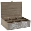 Items Theedoos - 6-vaks - Hout - Indian - 24 X 16 X 7 Cm -Het originele servies. 1000060668