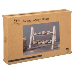 Secret De Gourmet Etagere 2 Laags Leisteen - 32,5 X 18 X 25,5 Cm -Het originele servies. 1000062203 0101