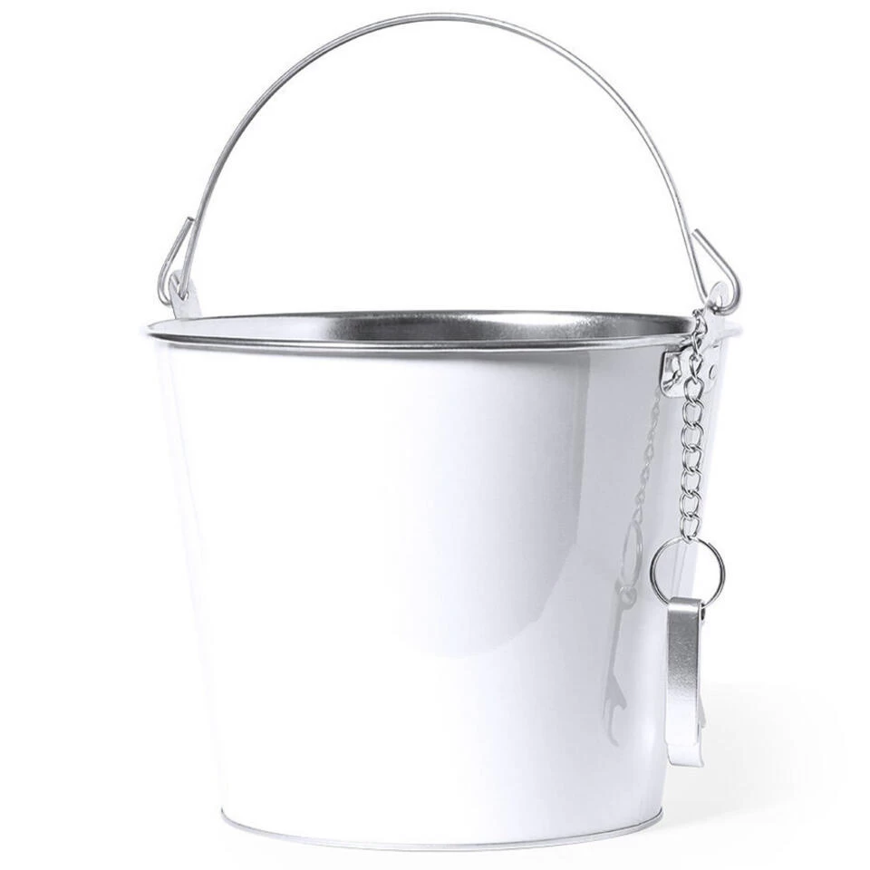 Merkloos IJsemmer Bierkoeler - Metaal - Wit - 6 L - Met Handvat 4 Merkloos IJsemmer Bierkoeler - Metaal - Wit - 6 L - Met Handvat - Afbeelding 2