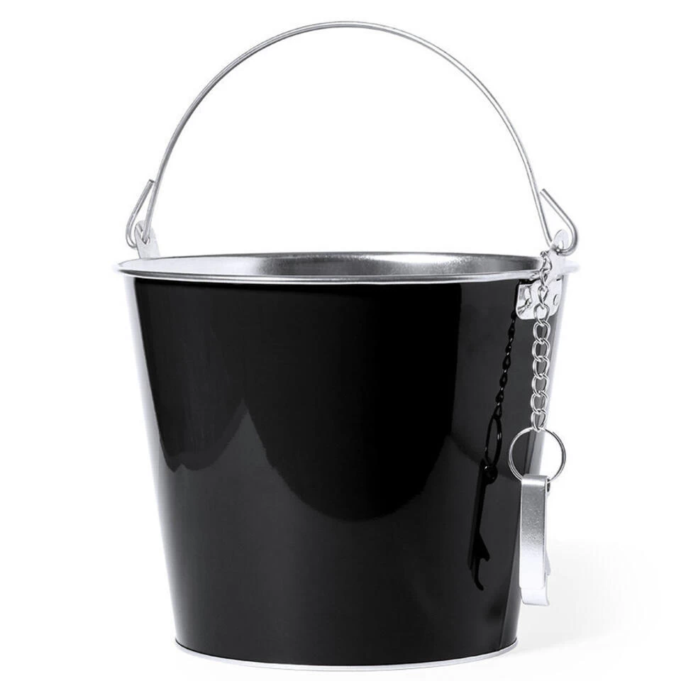 Merkloos IJsemmer Bierkoeler - Metaal - Zwart - 6 L - Met Handvat 4 Merkloos IJsemmer Bierkoeler - Metaal - Zwart - 6 L - Met Handvat - Afbeelding 2