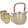 Excellent Houseware Theepot Set Met 4 Bekers Groen Keramiek -Het originele servies. 1000065903