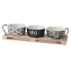 Excellent Houseware Serveerplank - Hout - 23x9cm - Met 3st Porselein Schaaltjes -Het originele servies. 1000066536