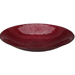 Merkloos Decoratie Schaal/fruitschaal - Glas Rond - Rood - D30 X H6 Cm