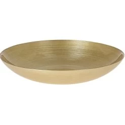 Merkloos Decoratie Schaal/fruitschaal - Glas Rond - Goud - D30 X H6 Cm