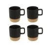 Secret De Gourmet Koffiekopjes-espressokopjes - 4st - Aardewerk Zwart - 120 Ml -Het originele servies. 1000066555