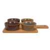 Billiet Serveerplank Bamboe - Met 4x Luxe Schaaltjes - 31 X 22 Cm -Het originele servies. 1000068476