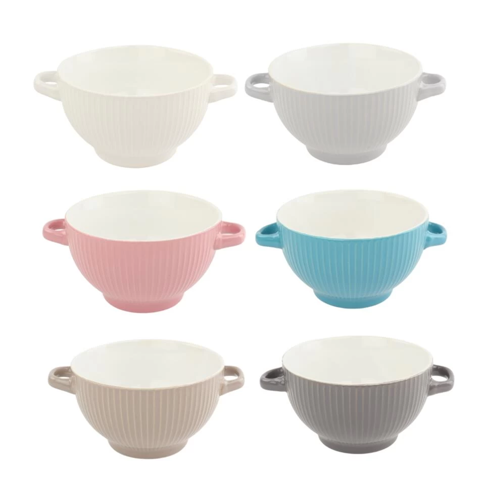 OTIX Soepkommen Set Van 6 Aardewerk 680 Ml 6 Kleuren 3 OTIX Soepkommen Set Van 6 Aardewerk 680 Ml 6 Kleuren