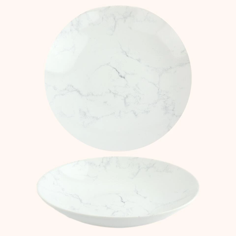 OTIX Diepe Borden Marmer 6 Stuks Pastaborden Soepborden 20 Cm Aardewerk 5 OTIX Diepe Borden Marmer 6 Stuks Pastaborden Soepborden 20 Cm Aardewerk - Afbeelding 3