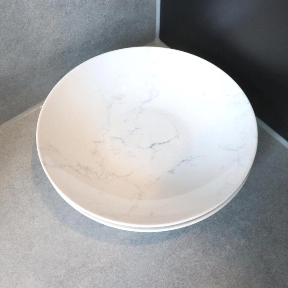 OTIX Diepe Borden Marmer 6 Stuks Pastaborden Soepborden 20 Cm Aardewerk 6 OTIX Diepe Borden Marmer 6 Stuks Pastaborden Soepborden 20 Cm Aardewerk - Afbeelding 4