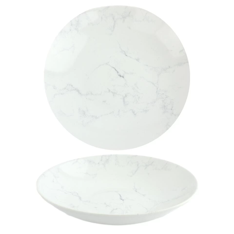 OTIX Diepe Borden Marmer 6 Stuks Pastaborden Soepborden 20 Cm Aardewerk 3 OTIX Diepe Borden Marmer 6 Stuks Pastaborden Soepborden 20 Cm Aardewerk