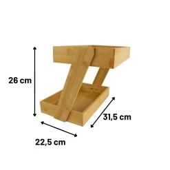 Orange85 Serveertoren Etagere Murale Bamboe 2 Laags Hout 31.5x22.5x26cm -Het originele servies. 1000068742 0110