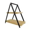 Orange85 Serveertoren Etagere Murale Metaal Bamboe 2 Laags 28x15,6x29,3cm -Het originele servies. 1000068743
