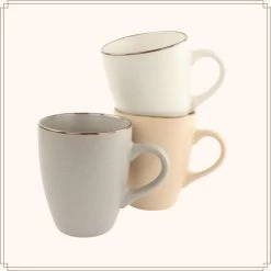 OTIX Koffiekopjes Met Oor Set Van 6 Aardewerk 350 Ml -Het originele servies. 1000068754 0111