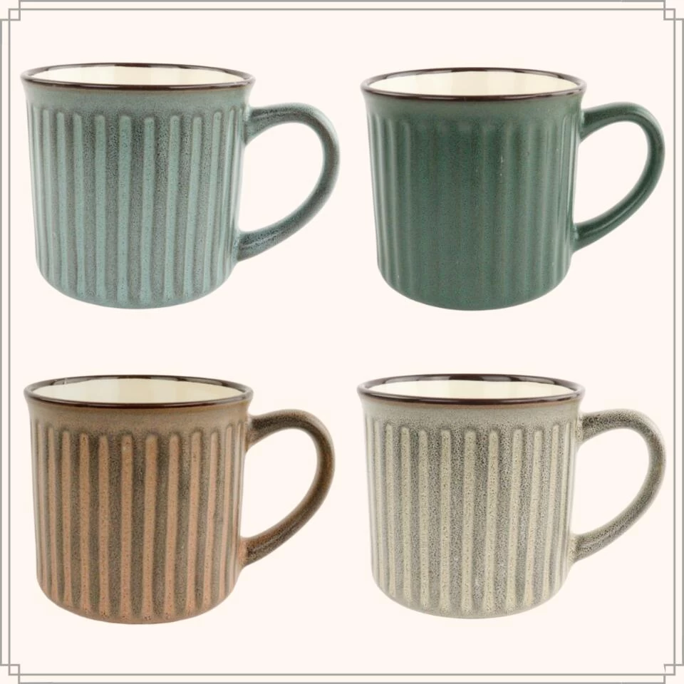 OTIX Koffiekopjes Met Oor Set Van 4 Aardewerk 250 Ml MOSS 4 OTIX Koffiekopjes Met Oor Set Van 4 Aardewerk 250 Ml MOSS - Afbeelding 2