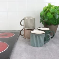 OTIX Koffiekopjes Met Oor Set Van 4 Aardewerk 250 Ml MOSS 8 OTIX Koffiekopjes Met Oor Set Van 4 Aardewerk 250 Ml MOSS -Het originele servies. 1000068758 0110