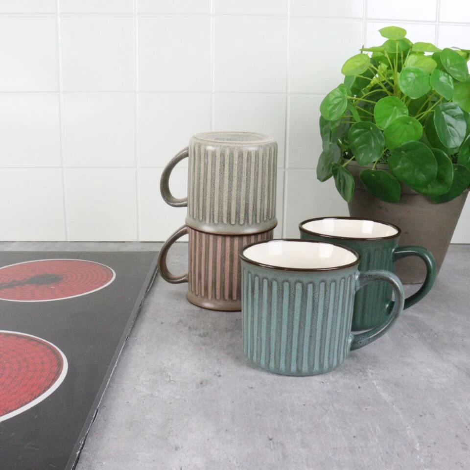 OTIX Koffiekopjes Met Oor Set Van 4 Aardewerk 250 Ml MOSS 5 OTIX Koffiekopjes Met Oor Set Van 4 Aardewerk 250 Ml MOSS - Afbeelding 3