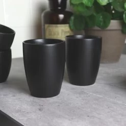 OTIX Koffiekopjes Set Van 6 Zwart Mat 340ml -Het originele servies. 1000068763 0110