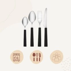 Orange85 Bestekset Met Handvat Zwart Set Van 16 Bestek -Het originele servies. 1000069095 0111