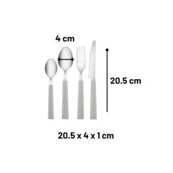 Orange85 Bestekset Met Handvat Lichtgrijs Set Van 16 Bestek -Het originele servies. 1000069096 0110