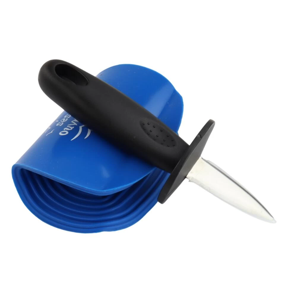 Orange85 Oestermes Met Siliconen Hulpmiddel Zwart En Blauw Oesters Openen 3 Orange85 Oestermes Met Siliconen Hulpmiddel Zwart En Blauw Oesters Openen