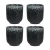 Krumble Koffie Mok - 200 Ml - Keramiek - Zwart Met Witte Spetters - Set Van 4 -Het originele servies. 1000071217