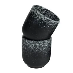 Krumble Koffie Mok - 200 Ml - Keramiek - Zwart Met Witte Spetters -Het originele servies. 1000071219 0102