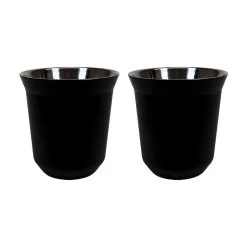 Krumble Espressokopjes Staal Set Van 2 - Zwart