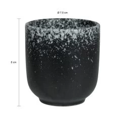 Krumble Koffie Mok - 200 Ml - Keramiek - Zwart Met Witte Spetters - Set Van 6 8 Krumble Koffie Mok - 200 Ml - Keramiek - Zwart Met Witte Spetters - Set Van 6 -Het originele servies. 1000071224 0102