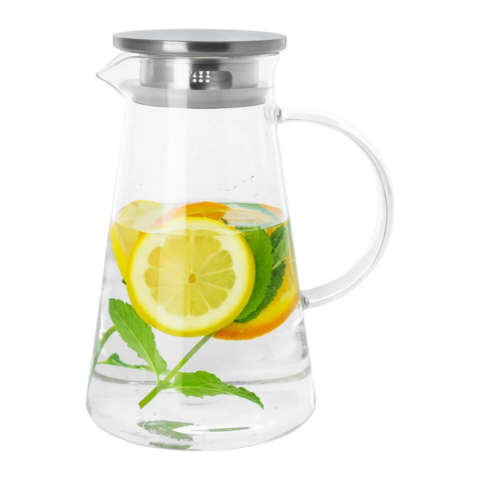 Krumble Karaf Met Filter, Handvat En Aluminium Deksel - 1,2 L - Glas 6 Krumble Karaf Met Filter, Handvat En Aluminium Deksel - 1,2 L - Glas - Afbeelding 4