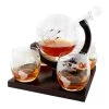 Aretica Luxe Whiskey Karaf Wereldbol Met 4 Glazen -Het originele servies. 1000071534