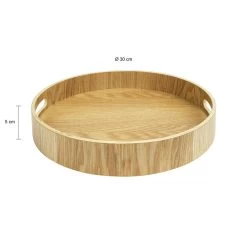 QUVIO Dienblad Decoratie Rond Met Handvaten - 30 Cm - Hout - Bruin 8 QUVIO Dienblad Decoratie Rond Met Handvaten - 30 Cm - Hout - Bruin -Het originele servies. 1000071544 0102