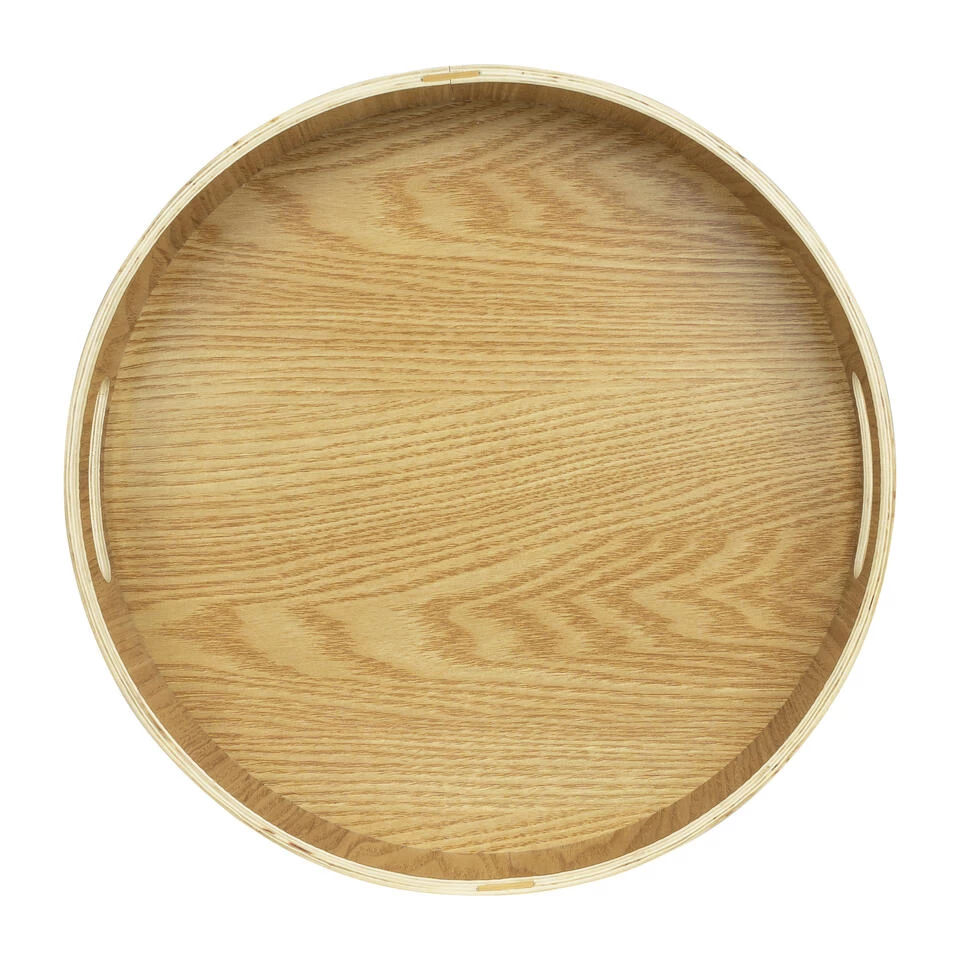 QUVIO Dienblad Decoratie Rond Met Handvaten - 30 Cm - Hout - Bruin 6 QUVIO Dienblad Decoratie Rond Met Handvaten - 30 Cm - Hout - Bruin - Afbeelding 4