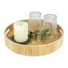 QUVIO Dienblad Decoratie Rond Met Handvaten - 30 Cm - Hout - Bruin -Het originele servies. 1000071544