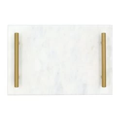 QUVIO Dienblad Met Gouden Hendels - Marmer - Wit -Het originele servies. 1000071545 0102