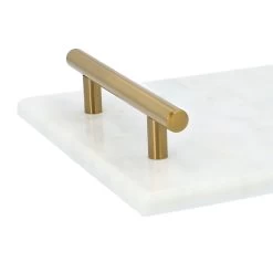 QUVIO Dienblad Met Gouden Hendels - Marmer - Wit -Het originele servies. 1000071545 0103