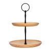QUVIO Etagere - 2 Laags - Hout - Donkerbruin -Het originele servies. 1000071549