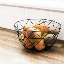 QUVIO Fruitschaal Metaal Diamantvorm - Zwart -Het originele servies. 1000071561 0103