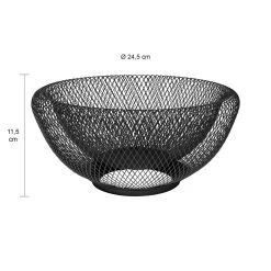 QUVIO Fruitschaal Metaal Mesh - Zwart -Het originele servies. 1000071563 0102